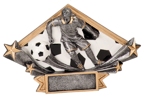 [DSR15] 6 1/4" x 4 1/4" Male Soccer Diamond Star Resin