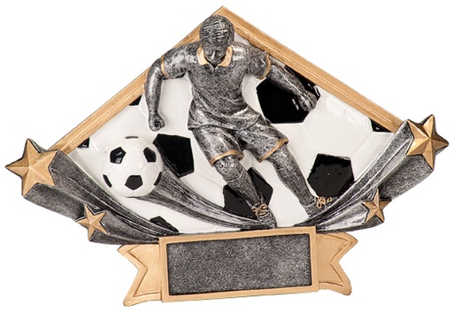 [DSR55] 8 1/2" x 5 3/4" Male Soccer Diamond Star Resin
