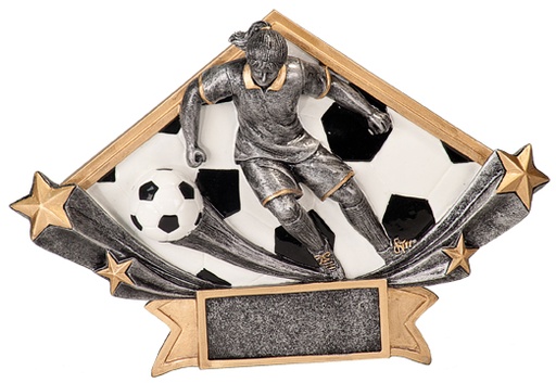 [DSR56] 8 1/2" x 5 3/4" Female Soccer Diamond Star Resin