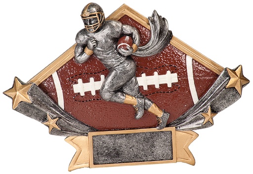 [DSR54] 8 1/2" x 5 3/4" Male Football Diamond Star Resin