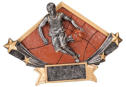 [DSR52] 8 1/2" x 5 3/4" Male Basketball Diamond Star Resin