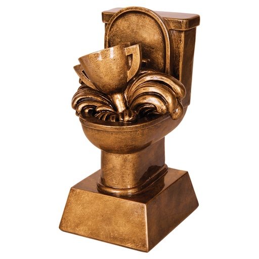 [TLT01] 6" Antique Gold Toilet Loser Resin