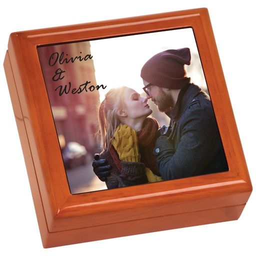 [SBL040] 5 1/2"x 5 1/2"x 2 1/4" Brown Gift Box w/4 1/4"x 4 1/4" Sublimatable Ceramic Tile