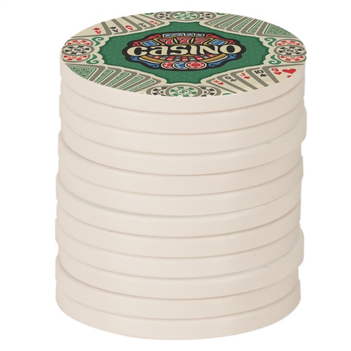 [SBL078] 1 1/2" White Sublimatable Poker Chip with White Edge