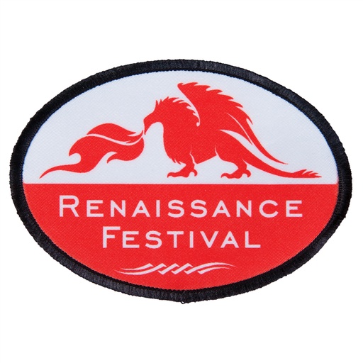 [SBL237] 3 1/2" x 2 1/2" Oval Sublimatable Patch with Adhesive & Black Border