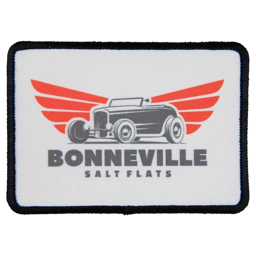 [SBL238] 3 1/2" x 2 1/2" Rectangle Sublimatable Patch with Adhesive & Black Border