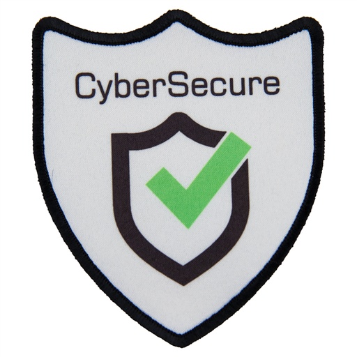 [SBL240] 3" x 3 1/2" 3-Point Shield Sublimatable Patch with Adhesive & Black Border