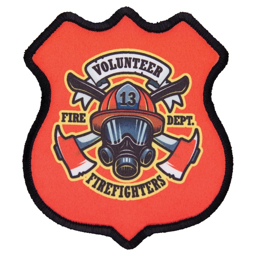 [SBL241] 3" x 3 1/2" 4-Point Shield Sublimatable Patch with Adhesive & Black Border