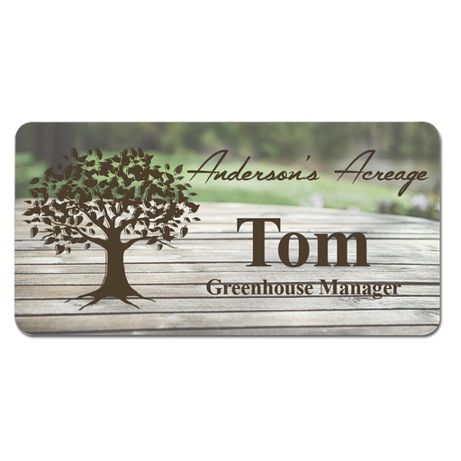 [UN4001] 3" x 1.5" Matte White Unisub FRP Sublimatable Name Badge with Radius Corners