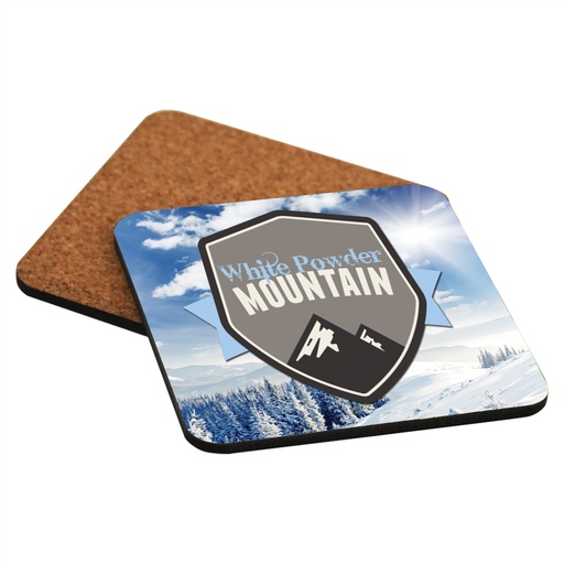 [UN5677] 3.75" x 3.75" Gloss White Unisub Hardboard Square Coaster with Cork Back