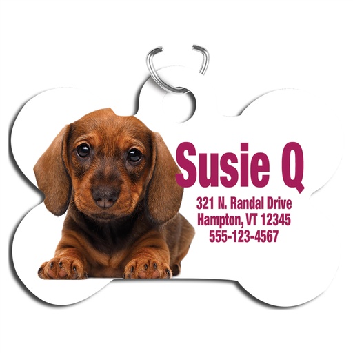[UN5771] 1.5" x 1" Unisub Gloss White Sublimatable Aluminum Dog Bone Pet Tag