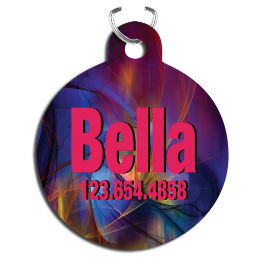 [UN5773] 1.25" x 1.5" Unisub Gloss White Sublimatable Aluminum Round Pet Tag