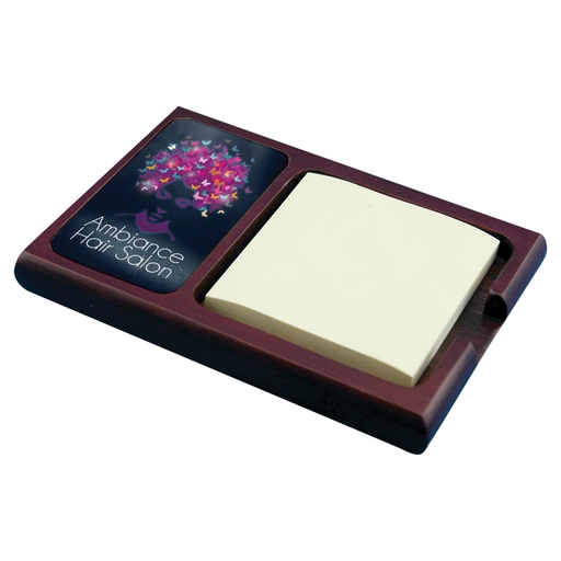 [UN5784] 4.25" x 6.25" Mahogany Sticky Note Holder with Gloss White Unisub Insert