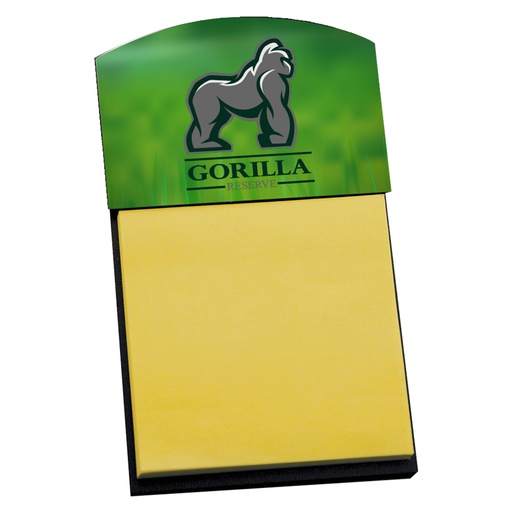 [UN5681] 5.38" x 3.13" Black Sticky Note Holder with Gloss White Hardboard Unisub Insert