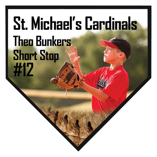 [UN5679] 6" x 6" Unisub Sublimatable Small Home Plate Plaque with Black Edge