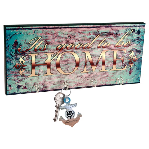 [UN4392] 11" x 5" Gloss White Unisub Sublimatable Keyhanger with 4 Silver Hooks