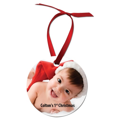 [UN4599] 2.75" Semi-Gloss White Unisub Aluminum Round Ornament, 1-Sided