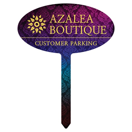 [UN4775] 7.75" x 10" Gloss White Unisub Oval Yard Sign