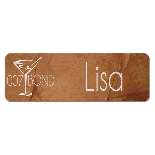 [UV101] 3" x 1" Gloss White Sublimatable UVSub Aluminum Name Badge with Radius Corners