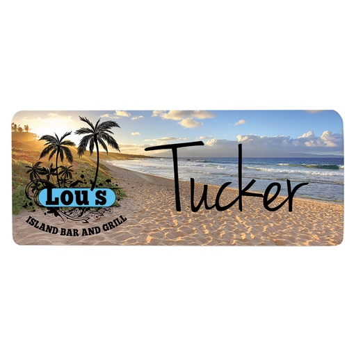 [UV102] 3" x 1 1/4" White Sublimatable UVSub Aluminum Name Badge with Radius Corners