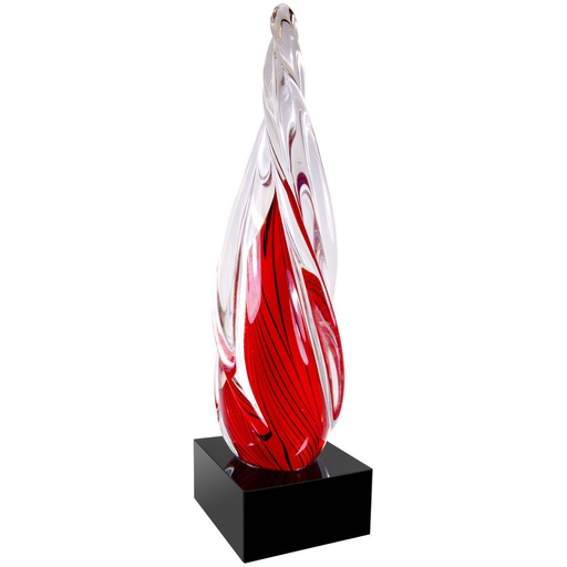 [AGS61] 12" Red Twisted Spire with Black Base