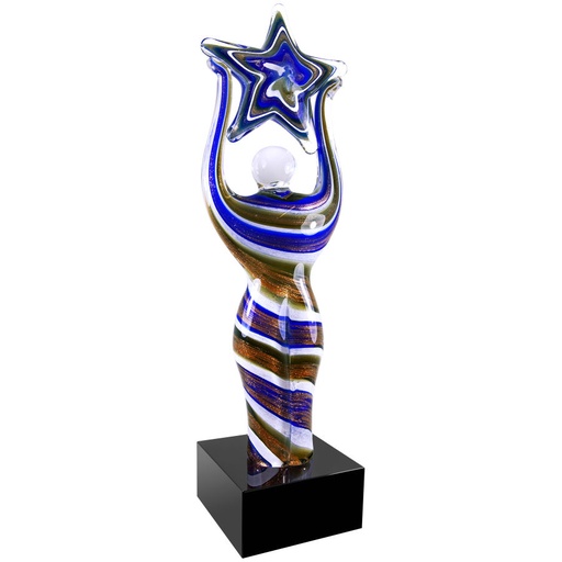 [AGS63] 12" Glass Figure with Star and with Black Base