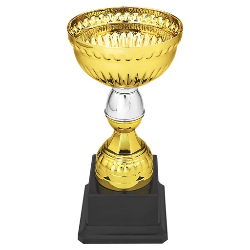 [CMC151] 7" Gold & Silver Metal Cup with Plastic Stem and Base