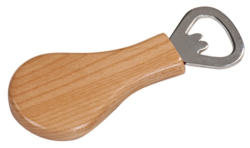 [GFT506M] 1 1/4" x 4" Maple Pear-Shaped Magnetic Bottle Opener