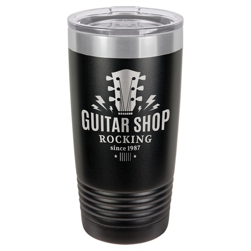 [LTM7216] Polar Camel 20 oz. Black Ringneck Vacuum Insulated Tumbler w/Lid & Silver Ring