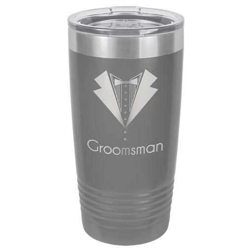 [LTM7210] Polar Camel 20 oz. Dark Gray Ringneck Vacuum Insulated Tumbler w/Clear Lid