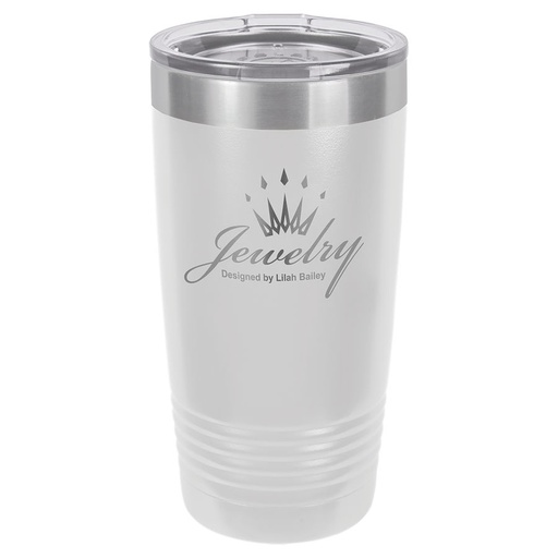 [LTM7214] Polar Camel 20 oz. White Ringneck Vacuum Insulated Tumbler w/Clear Lid