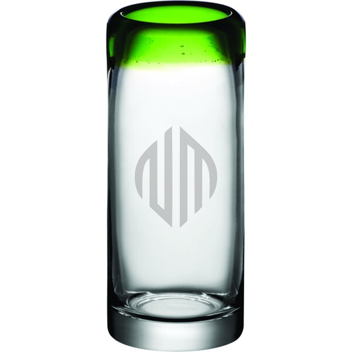 [GLS-A020503G] Acopa Tropic 3 oz. Shooter Glass with Green Rim