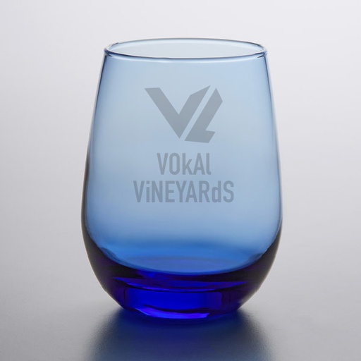 [GLS-L231L] Libbey 231L 15.25 oz. Tidal Blue Stemless White Wine Glass