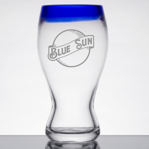 [GLS-L92316] Libbey 92316 Aruba 16 oz. Pilsner Glass with Cobalt Blue Rim