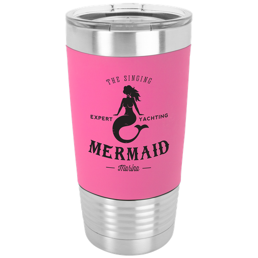 [LTM5502] 20 oz. Pink/Black Polar Camel Tumbler with Silicone Grip and Clear Lid