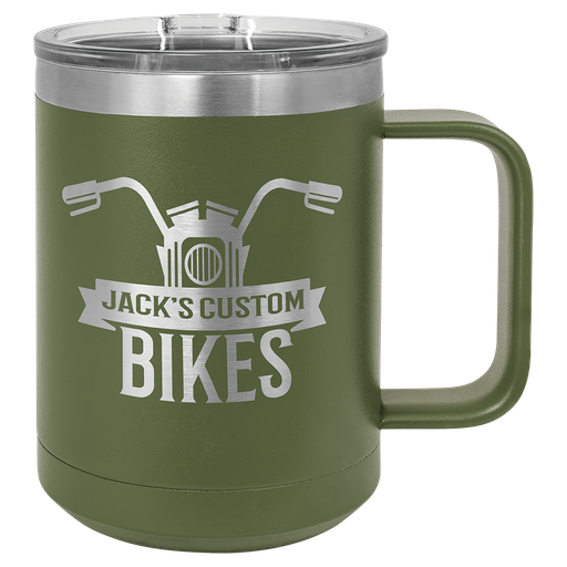 [LCM118] Polar Camel 15 oz. Olive Green Vacuum Insulated Mug with Slider Lid