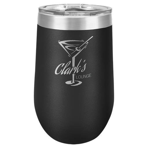 [LTM802] Polar Camel 16 oz. Black Vacuum Insulated Stemless Tumbler w/Lid
