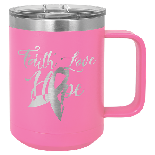 [LCM105] Polar Camel 15 oz. Pink Vacuum Insulated Mug with Slider Lid