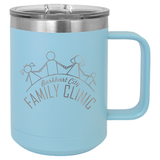 [LCM107] Polar Camel 15 oz. Light Blue Vacuum Insulated Mug with Slider Lid
