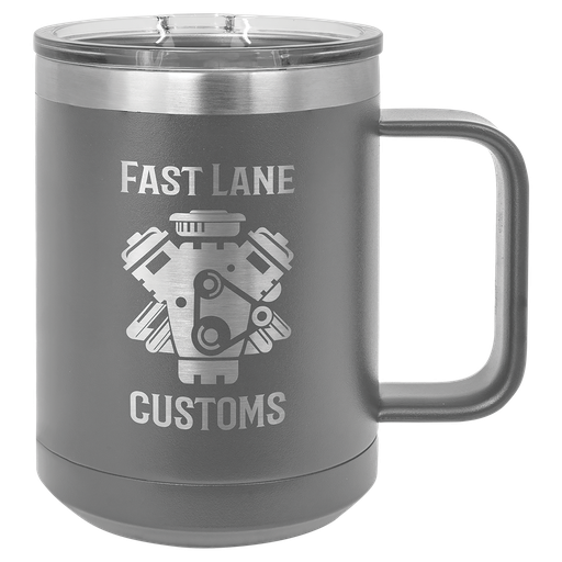 [LCM110] Polar Camel 15 oz. Dark Gray Vacuum Insulated Mug with Slider Lid