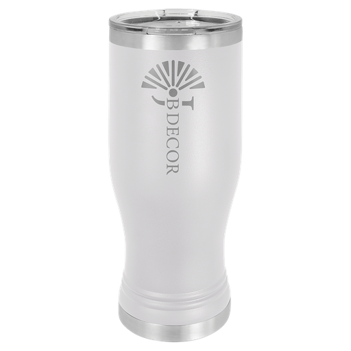 [LTM984] White 20 oz. Polar Camel Pilsner w/Clear Lid