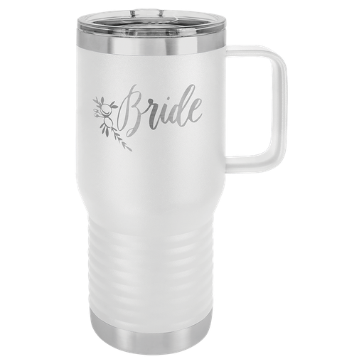 [LCM214] Polar Camel 20 oz. White Vacuum Insulated Travel Mug with Slider Lid