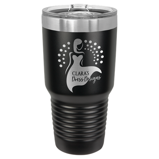 [LTM7366] Polar Camel 30 oz. Black Ringneck Insulated Tumbler w/Slider Lid & Silver Ring
